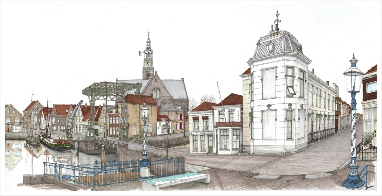 Historische stadstekeningen in het Douanehuisje